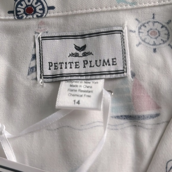 Petite Plume Flame Resistant Chemical Free Nautical Sail Way Pajama Set Size 14 - Picture 5 of 7